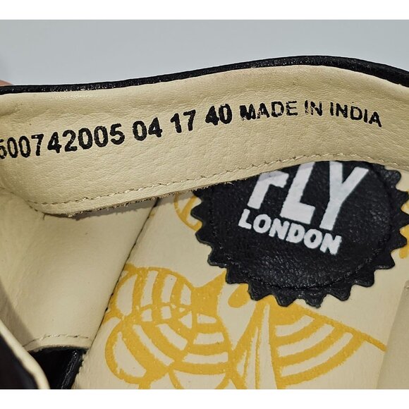 Fly London Black Wedges with Polka Dot Bow - Picture 8 of 16